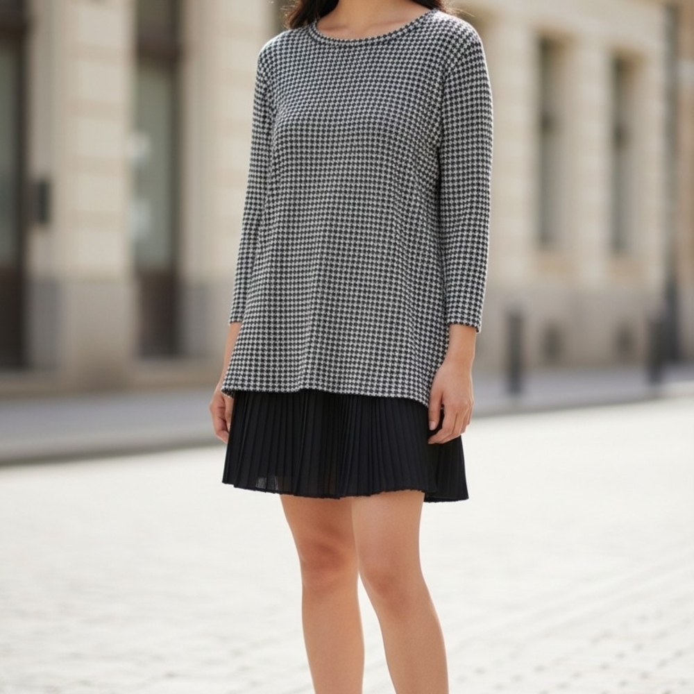 Michael Kors Monochrome Houndstooth Dress